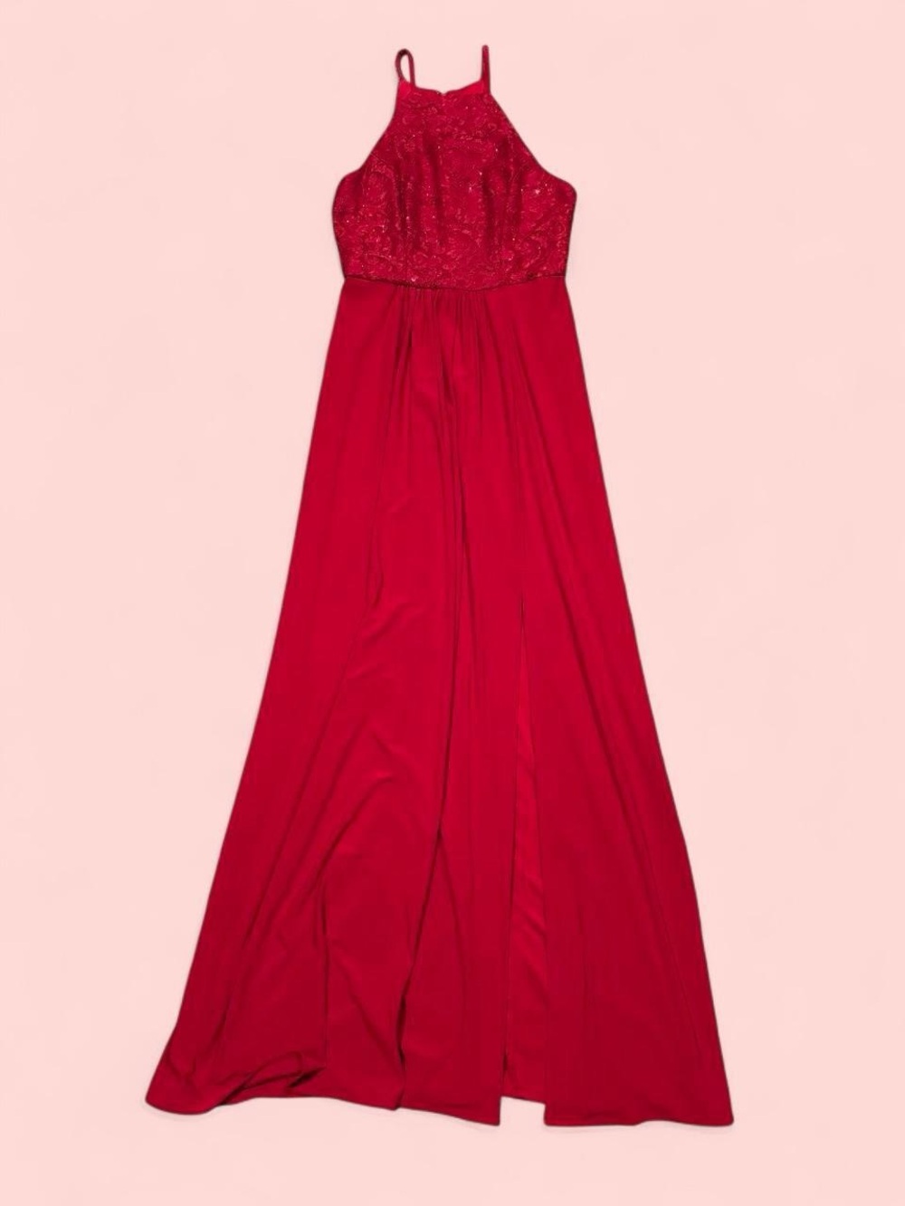 Night Way Collections Red Strap Dress with Zip Back